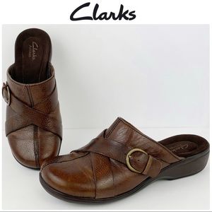 Clarks Artisan Brown Leather Clogs, 9
